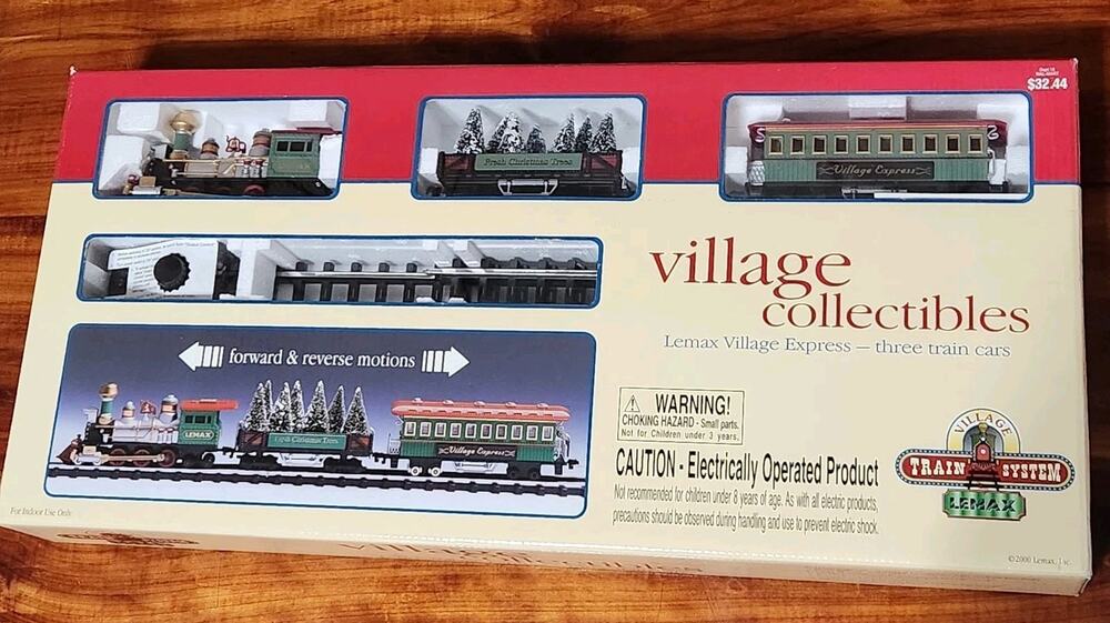 Lemax Christmas Village Express Train Set Starter 3 Cars Light Sound Tracks New